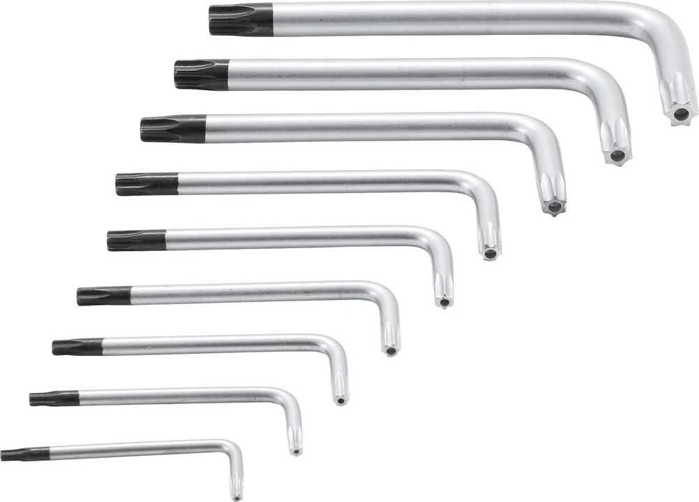 Bgs Technic L tipo raktų rinkinys | trumpi | T-Star su skylutėm (Torx) T10 - T50 | 9 vnt. (809)