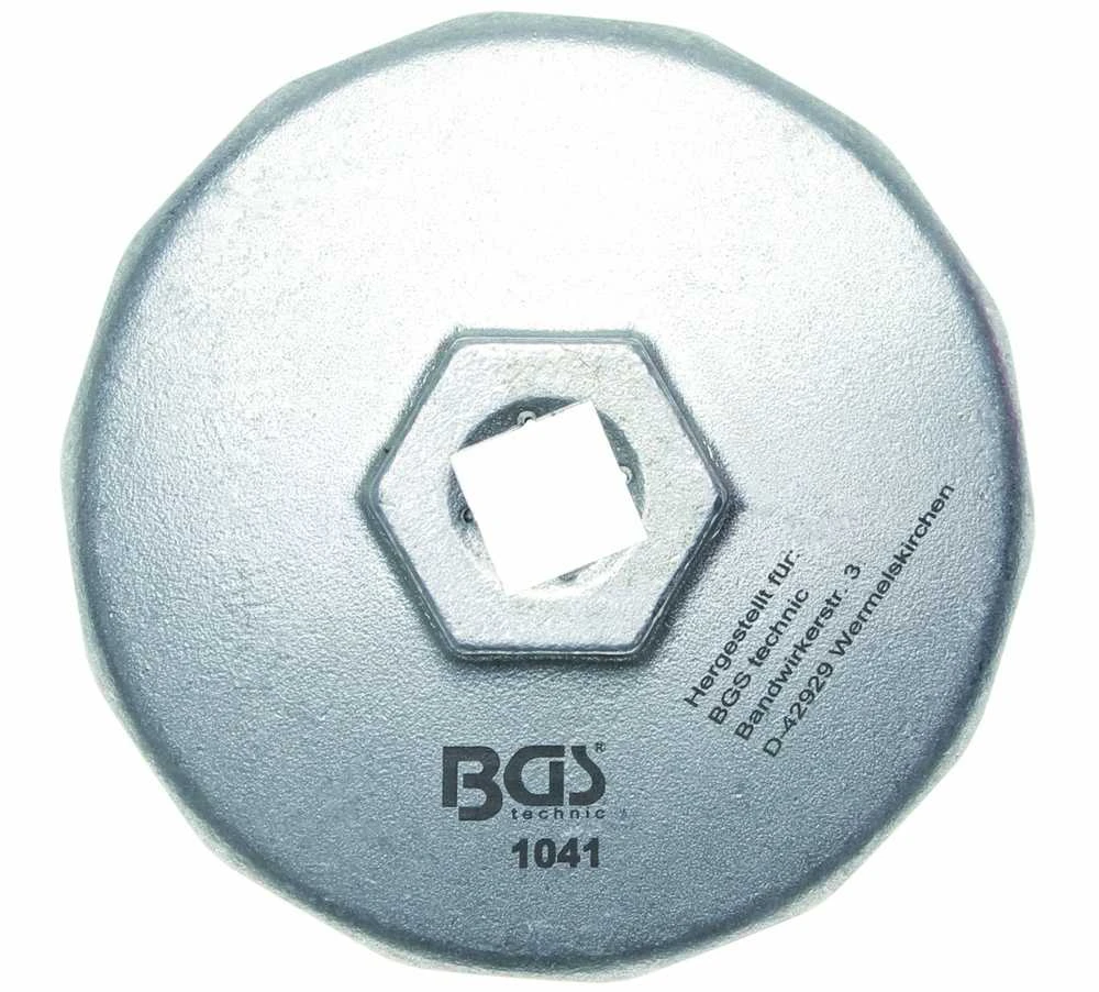 Bgs Technic Lėkštelė tepalo filtrui aliumininė | 14-kampų | Ø 74 mm | Audi, BMW, Mercedes-Benz, Opel, VW (1041)