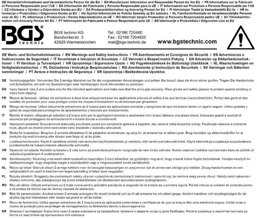 Bgs Technic Lygiagretus traukiklis | dvikojis | 19 - 35 mm (74521)
