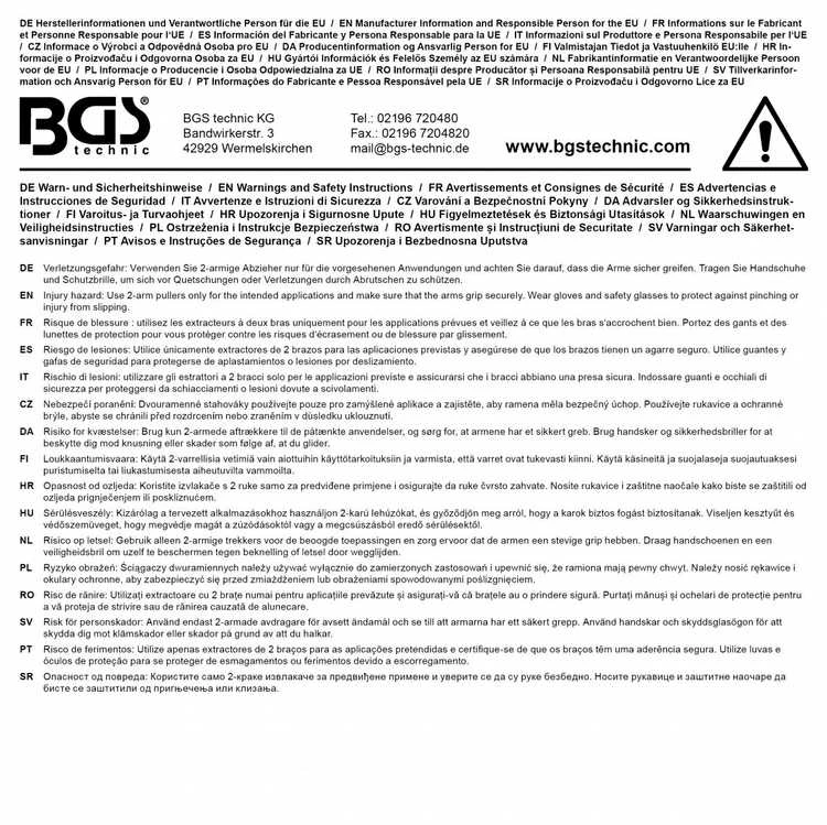 Bgs Technic Lygiagretus traukiklis | dvikojis | 35 - 80 mm (74523)