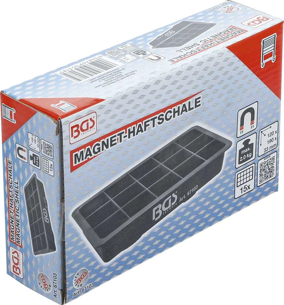 Bgs Technic Magnetinė dėžutė | 15 skyrių | 120 x 190 mm (67103)