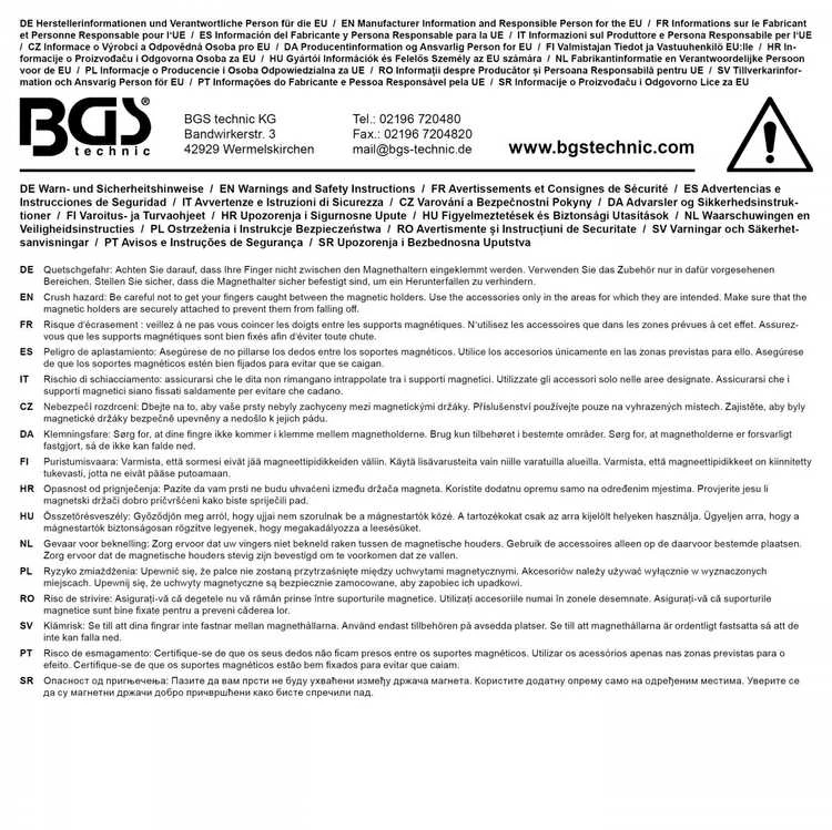 Bgs Technic Magnetinė lėkštelė | su 3 plastikiniais padėklais | 150 mm (74534)