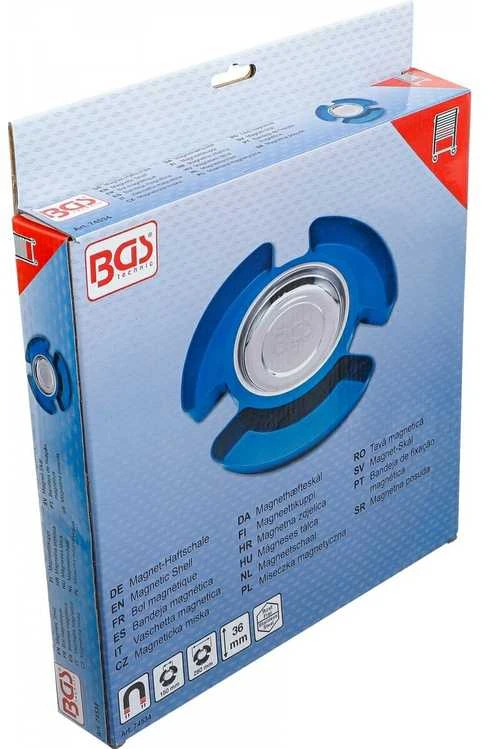 Bgs Technic Magnetinė lėkštelė | su 3 plastikiniais padėklais | 150 mm (74534)
