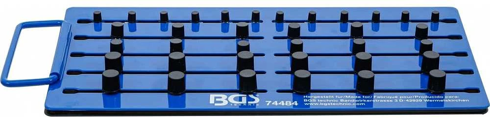 Bgs Technic Magnetinė lenta | su išoriniais kvadratais | 36 galvutėms | 6.3 mm (1/4") / 10 mm (3/8") / 12,5 mm (1/2") (74484B)