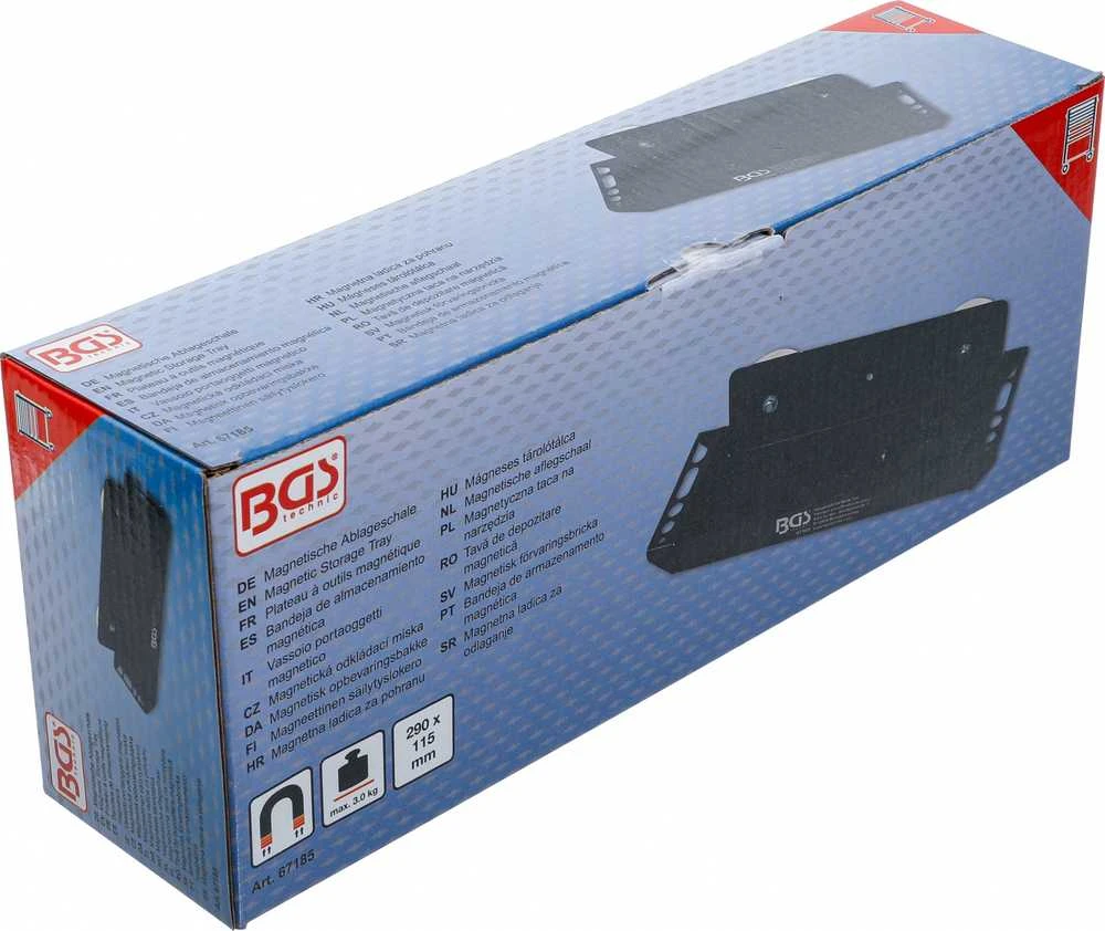 Bgs Technic Magnetinis laikymo dėklas | su šoniniais atsuktuvų laikikliais | 290 x 115 mm (67185)