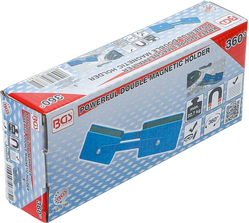 Bgs Technic Magnetinis suvirinimo laikiklis | dvigubas / reguliuojamas kampas | 22,7kg (6784)