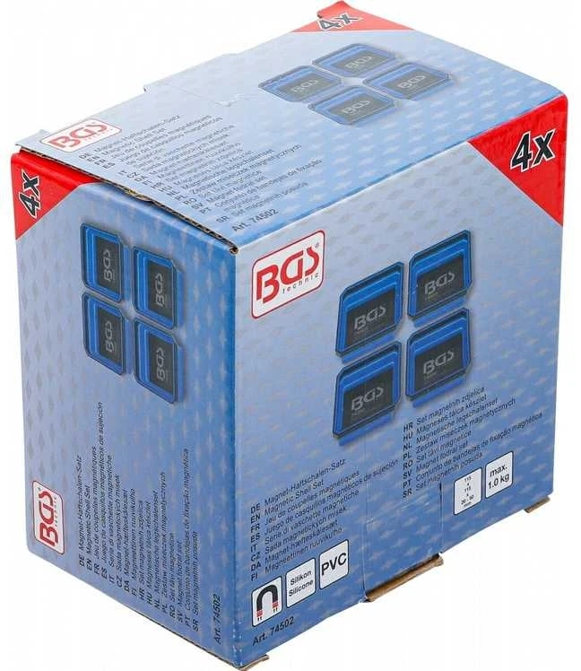 Bgs Technic Magnetinių indų rinkinys | Silikonas | lanksčios | 4 vnt. (74502B)