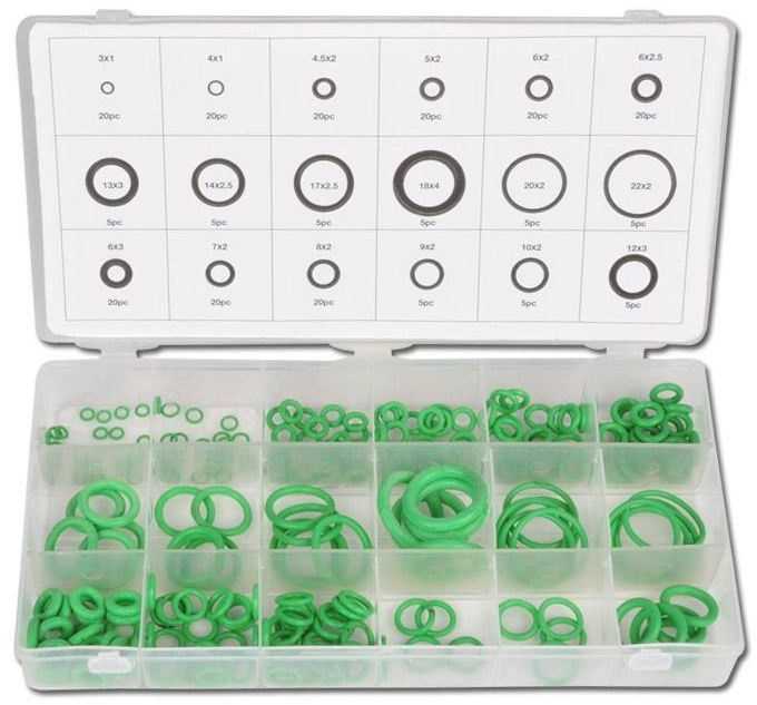 Bgs Technic Manžetų rinkinys kondicionieriams HNBR | Ø 3 - 22 mm | 225 vnt. (8121)