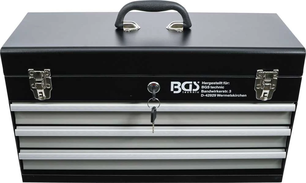 Bgs Technic Metalinė įrankių dėžė, tuščia | 3 stalčiai (3312)
