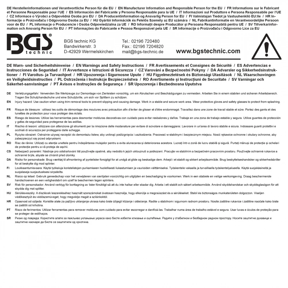 Bgs Technic Metalinių pleištų / svirčių rinkinys apdailai ardyti | 175 mm | 2 vnt. (74804)