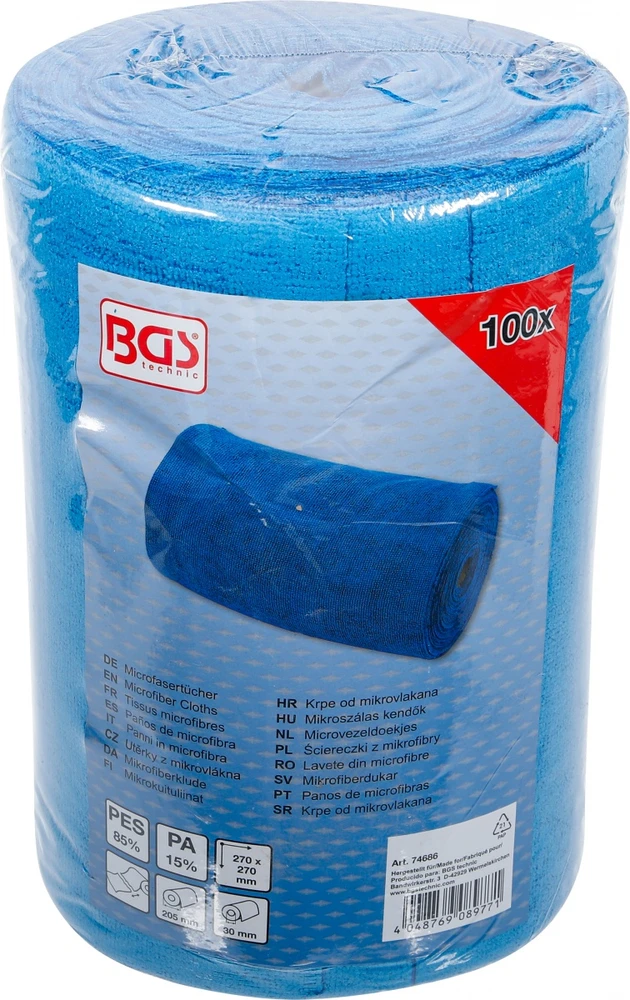 Bgs Technic Mikropluošto šluostės | 270 x 270 mm | perforuotos | 100 vnt (74686)