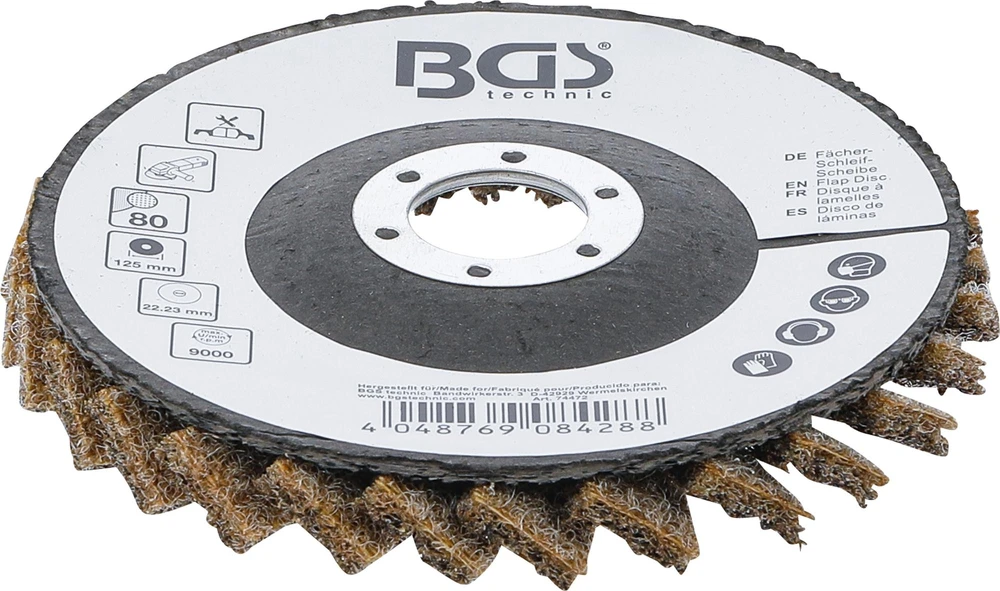 Bgs Technic Neaustinis lapelinis šlifavimo diskas | K80 | Ø 125 mm (74472)