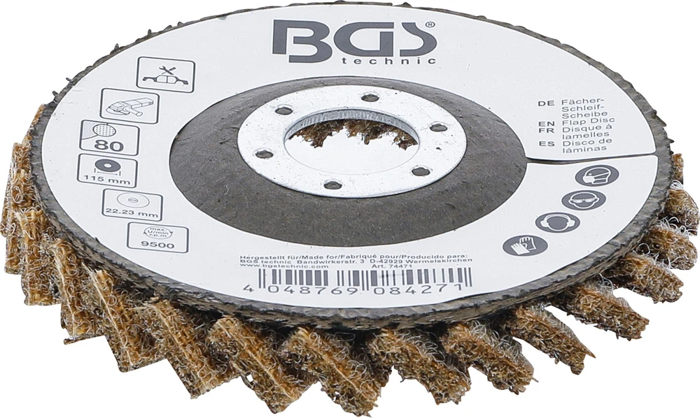 Bgs Technic Šlifavimo diskas lapelinis | neaustinė medžiaga | Ø 115 mm | P 80 (74471B)