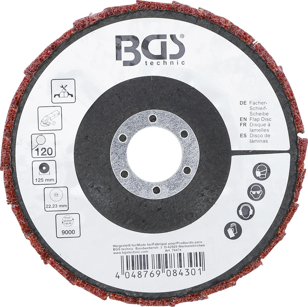 Bgs Technic Neaustinis lapelinis šlifavimo diskas | K120 | Ø 125 mm (74474)