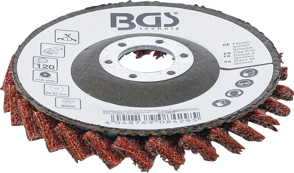 Bgs Technic Neaustinis lapelinis šlifavimo diskas | K120 | Ø 115 mm (74473)