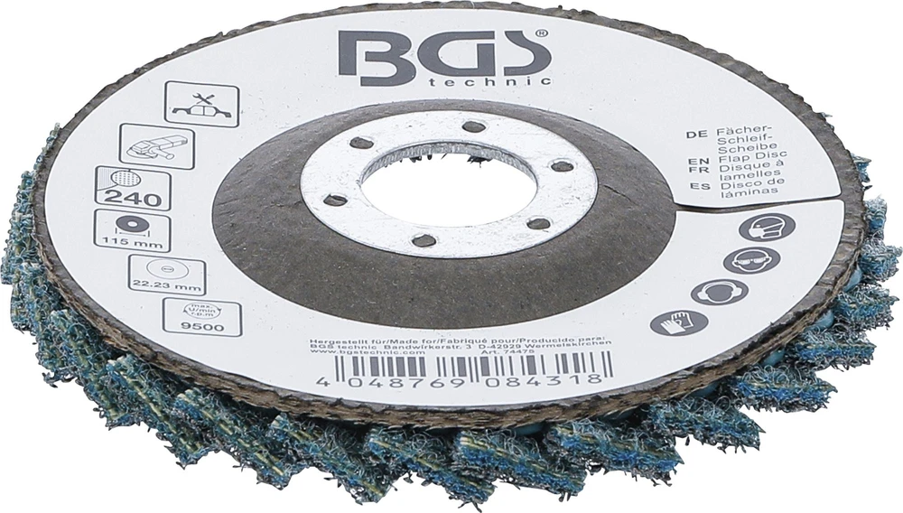 Bgs Technic Neaustinis lapelinis šlifavimo diskas | K240 | Ø 115 mm (74475)