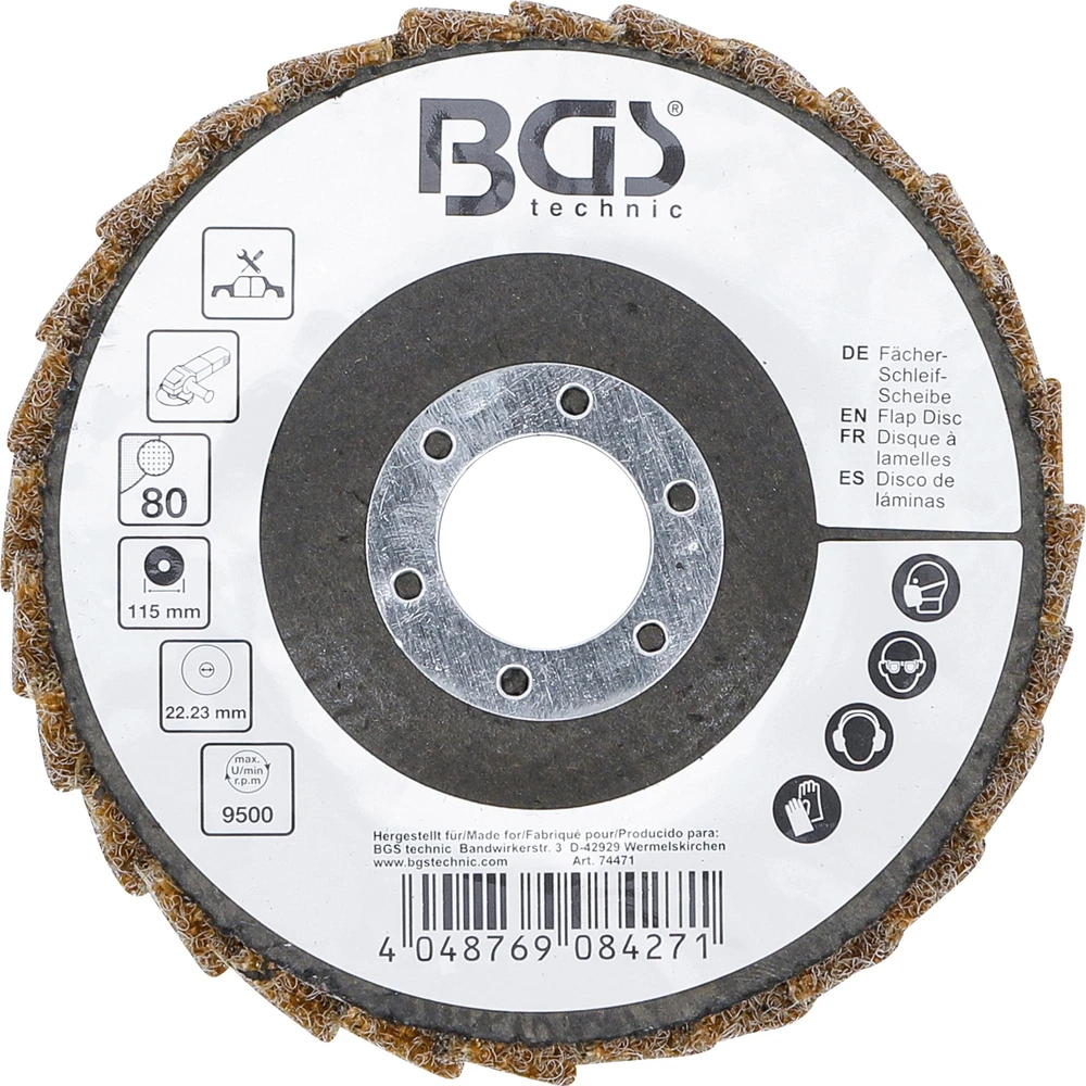 Bgs Technic Šlifavimo diskas lapelinis | neaustinė medžiaga | Ø 115 mm | P 80 (74471B)