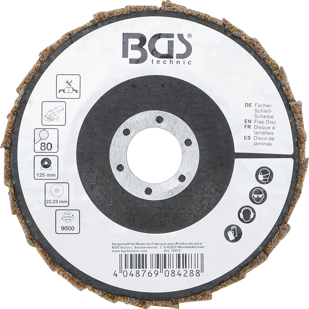 Bgs Technic Neaustinis lapelinis šlifavimo diskas | K80 | Ø 125 mm (74472)
