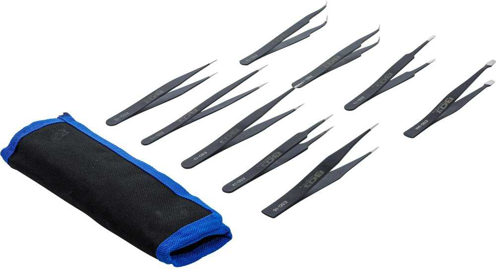 Bgs Technic Nerūdijančio plieno pincetų rinkinys | 9 vnt. (74413)