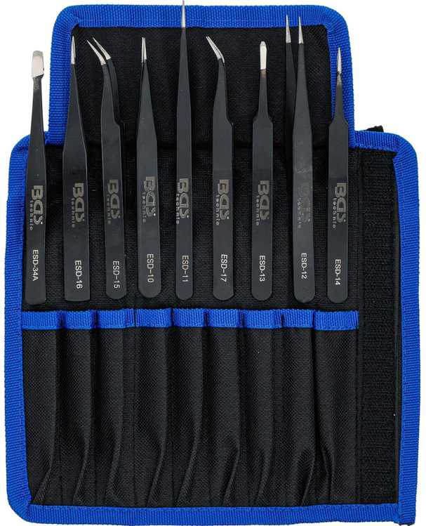 Bgs Technic Nerūdijančio plieno pincetų rinkinys | 9 vnt. (74413)