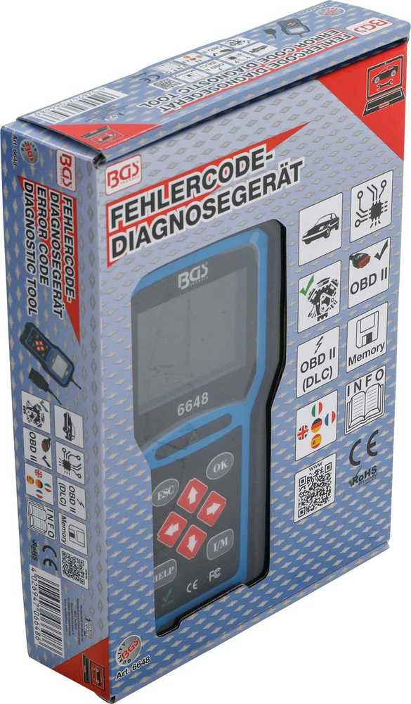 Bgs Technic OBD II (EOBD) gedimų kodo diagnostikos skaitytuvas (6648)