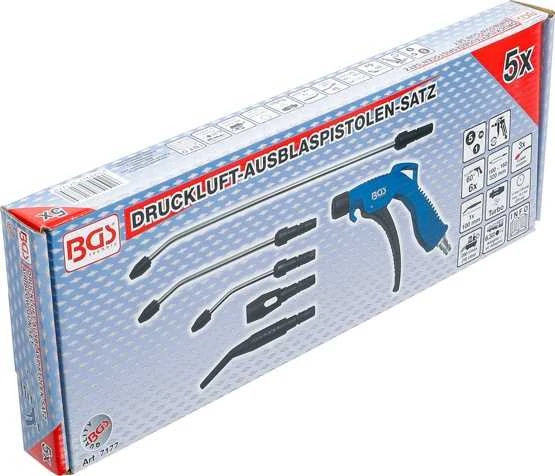 Bgs Technic Oro pūtimo pistoletų rinkinys | su 5 priedais (7177)