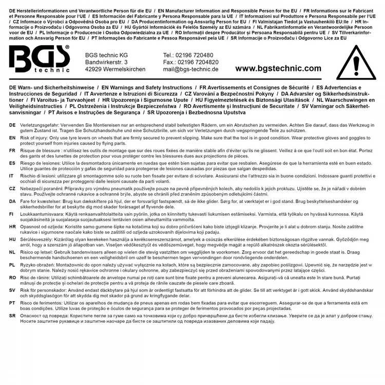 Bgs Technic Padangų svirčių komplektas | 300 - 350 - 380 mm | 3 vnt. (84530)