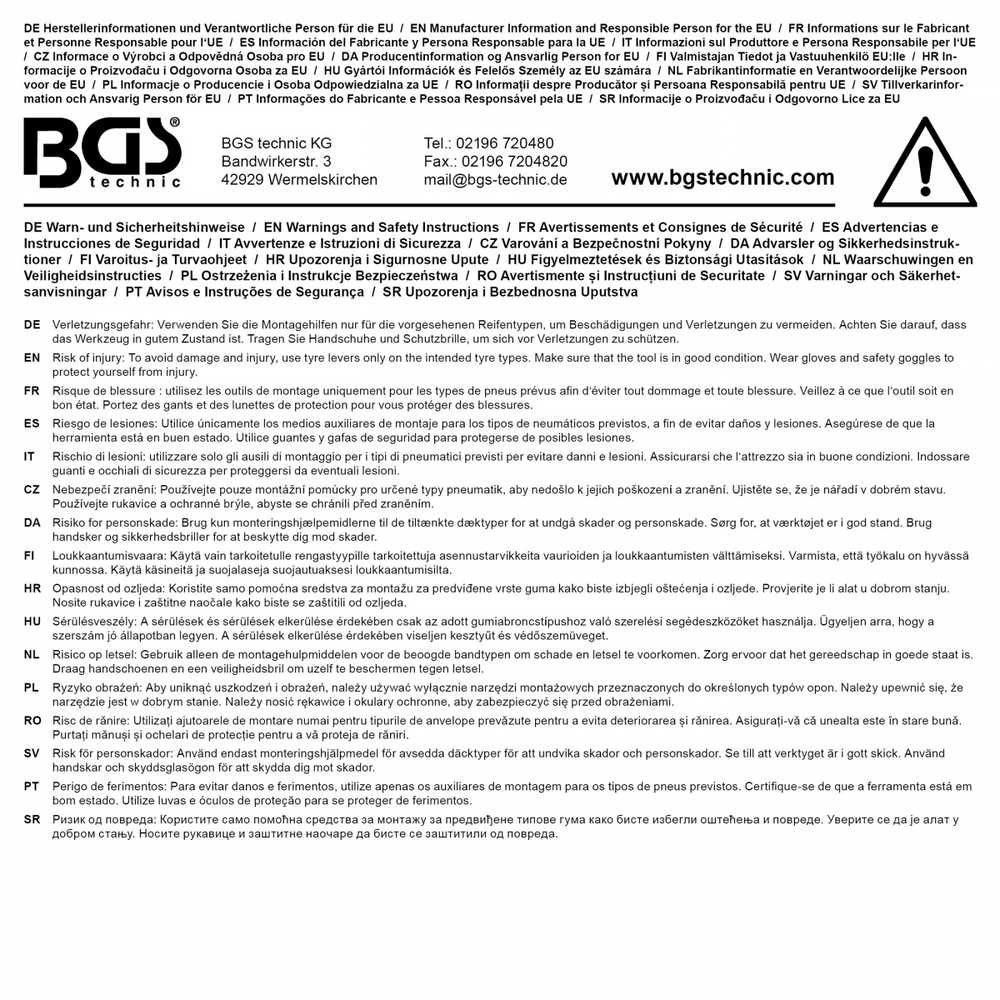 Bgs Technic Pagalbinis ratų surinkimo rinkinys | 8 vnt. (74608)