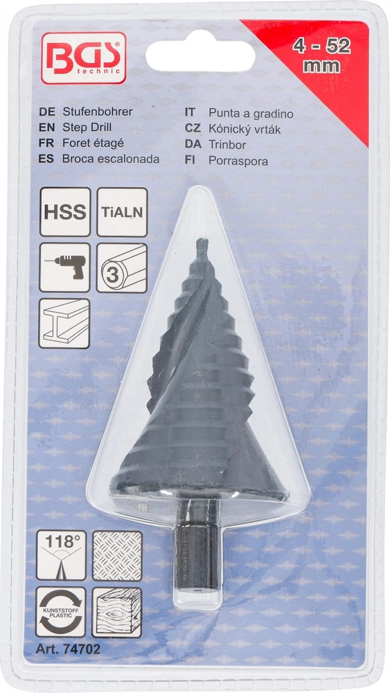 Bgs Technic Pakopinis grąžtas | TiAlN danga | Ø 4–52 mm (74702)