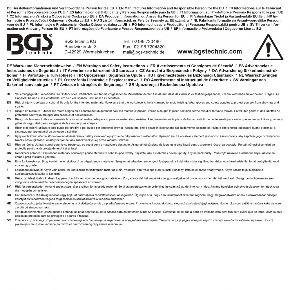 Bgs Technic Pakopinis grąžtas | TiAlN danga | Ø 4–52 mm (74702)