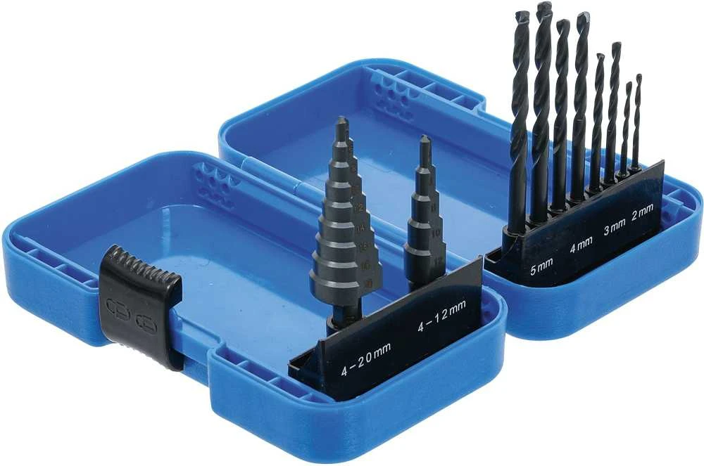 Grąžtas Bgs Technic Pakopinių grąžtų ir grąžtų metalui komplektas | Ø 4 - 12/4 - 20 mm | 2 - 5 mm | 10 vnt. (1686)