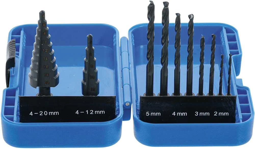 Grąžtas Bgs Technic Pakopinių grąžtų ir grąžtų metalui komplektas | Ø 4 - 12/4 - 20 mm | 2 - 5 mm | 10 vnt. (1686)