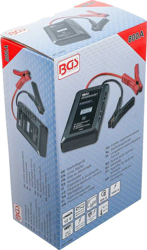 Bgs Technic Paleidėjas / užvedėjas | Be baterijų | Ultra-Capacitor Technologie | 12 V / 800 A / 1600 A (74242)
