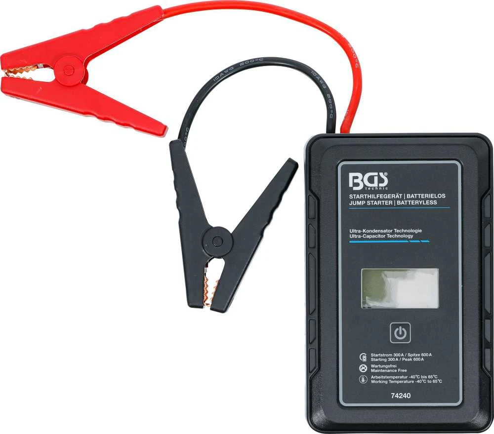 Bgs Technic Paleidėjas / užvedėjas | Be baterijų | Ultra-Capacitor Technologie | 12 V / 300 A / 600 A (74240)