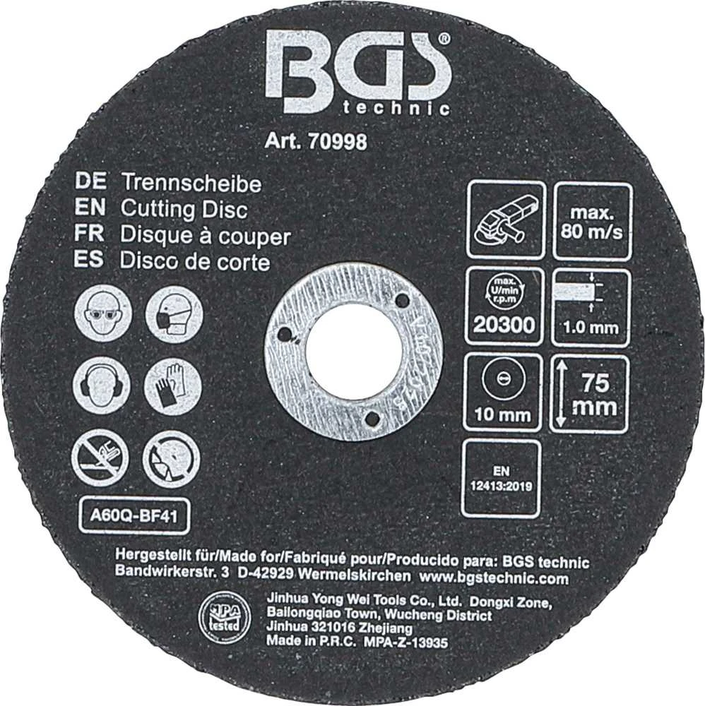 Bgs Technic Pjovimo diskų rinkinys | nerūdijančiam plienui | Ø 75 x 1,0 x 10 mm | 5 vnt. (70998)
