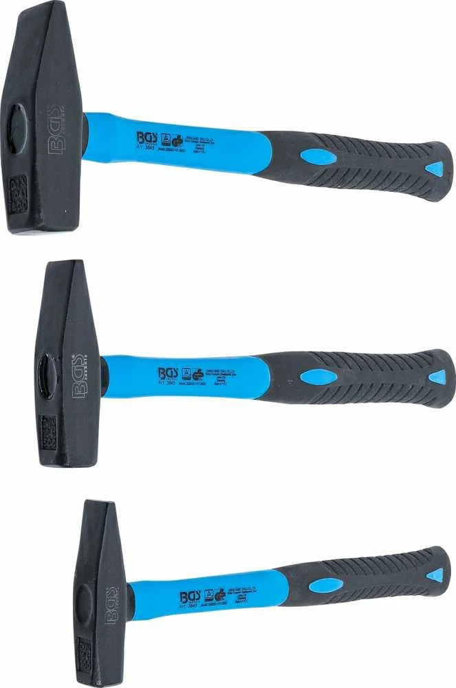 Bgs Technic Plaktukų rinkinys | Stiklo pluošto rankena | DIN 1041 | 300 / 500 / 800g | 3 vnt. (3845)