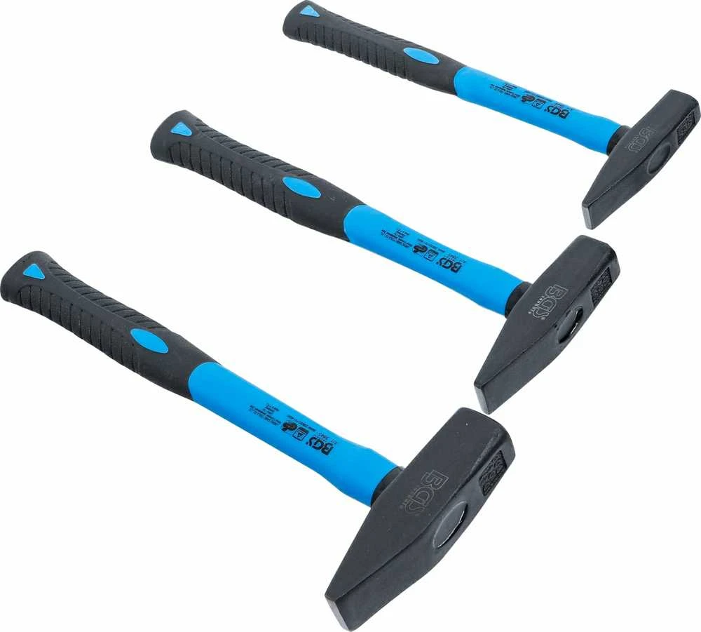 Bgs Technic Plaktukų rinkinys | Stiklo pluošto rankena | DIN 1041 | 300 / 500 / 800g | 3 vnt. (3845)