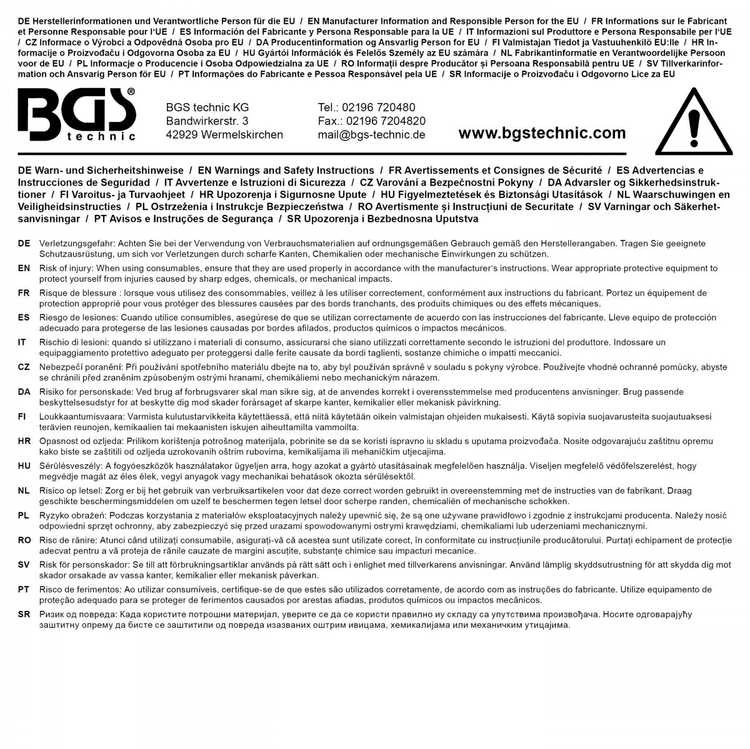 Bgs Technic Plastikinė mentelė | su veltinio kraštu | 2 vnt. (85215)