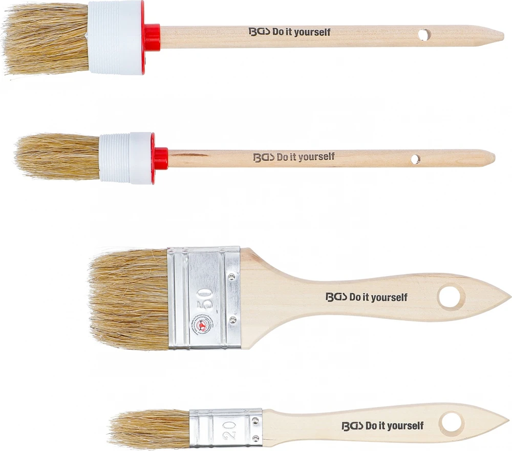 Bgs Technic Plokščių ir apvalių dažymo teptukų rinkinys BGS Diy | 4 dalių (76525)