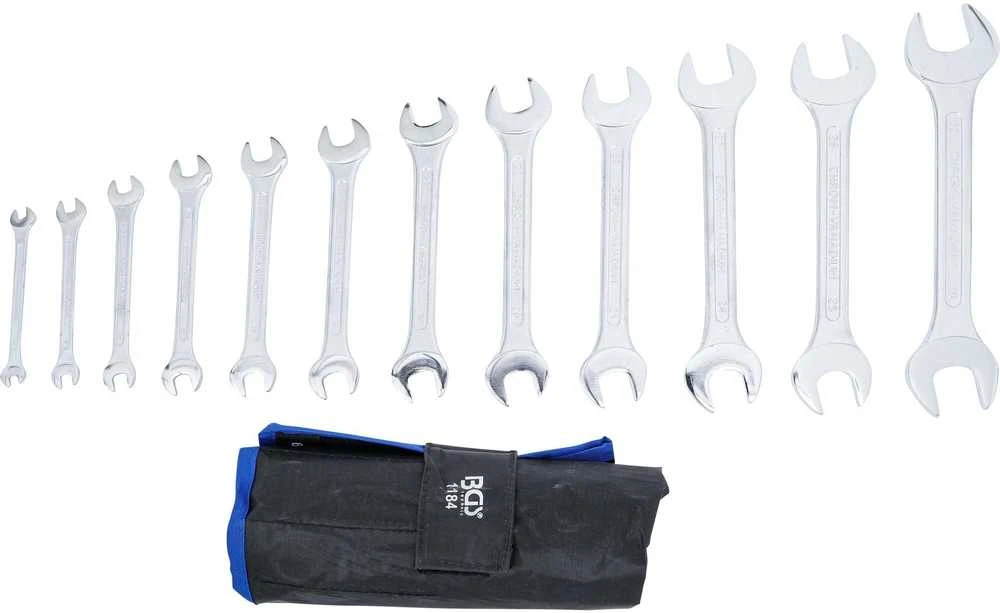 Bgs Technic Plokščių raktų rinkinys atvirais galais | 6x7 - 30x32 mm | 12 vnt. (1184)