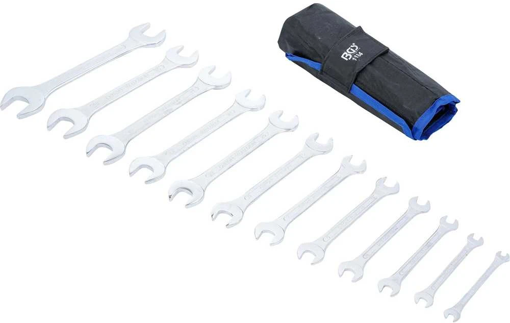 Bgs Technic Plokščių raktų rinkinys atvirais galais | 6x7 - 30x32 mm | 12 vnt. (1184)