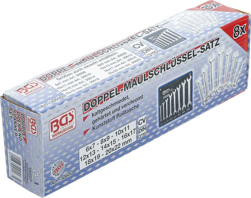 Bgs Technic Plokščių raktų rinkinys atviru galu | 6 - 22 mm | 8 vnt. (30600)
