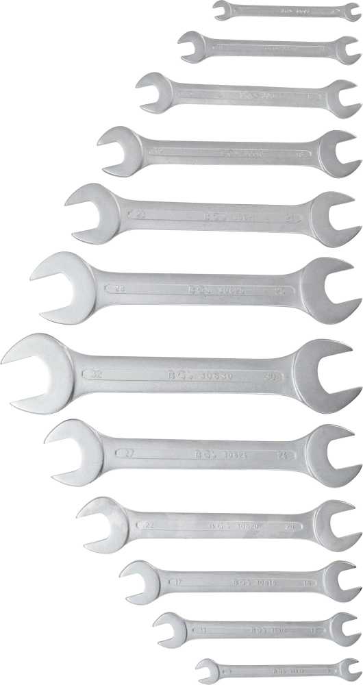 Bgs Technic Plokščių raktų rinkinys atviru galu | 6 - 32 mm | 12 vnt. (30601)