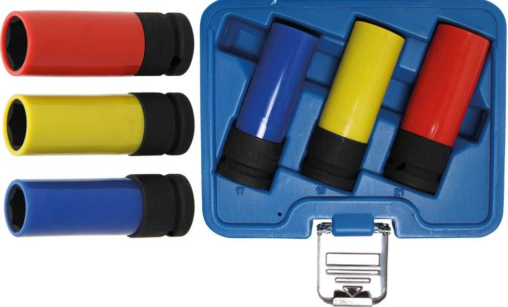 Bgs Technic Rinkinys smūginių plonasienių ilgų galvučių 1/2",17,19.ir21mm