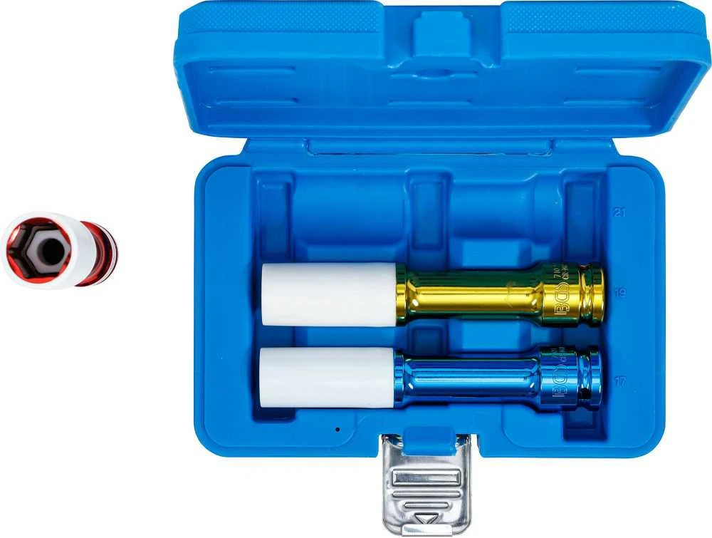 Bgs Technic Plonasienių smūginių galvučių rinkinys su apsaugom | 12,5 mm (1/2") | 150 mm | 17/19/21 mm | 3 vnt. (7100)