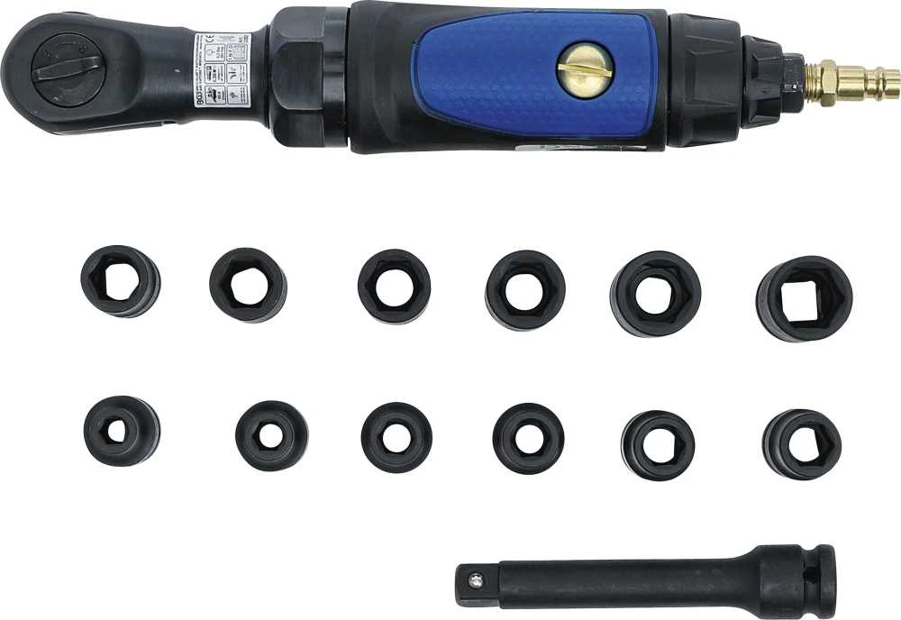 Bgs Technic Pneumatinė rankena galvutėms su rinkiniu | 12,5 mm (1/2") | 102 Nm | 14 vnt. (70192)