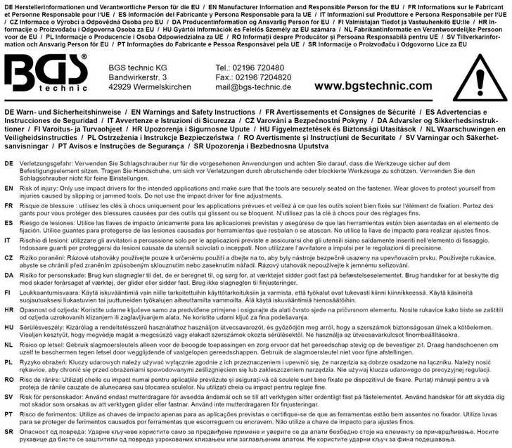 Bgs Technic Pneumatinis veržliasukis | 25 mm (1") | 3800 Nm (7640)