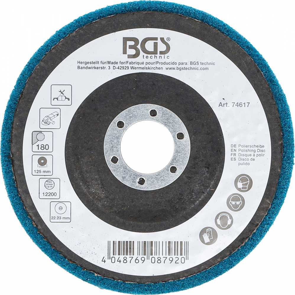Bgs Technic Poliravimo diskas | Aliuminio oksidas | Ø 125 mm | Grūdelių dydis 180 (74617)