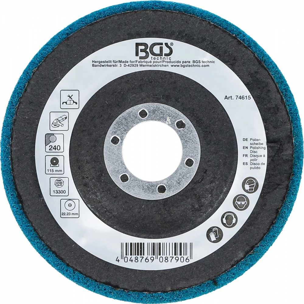 Bgs Technic Poliravimo diskas | Aliuminio oksidas | Ø 115 mm | Grūdelių dydis 240 (74615)