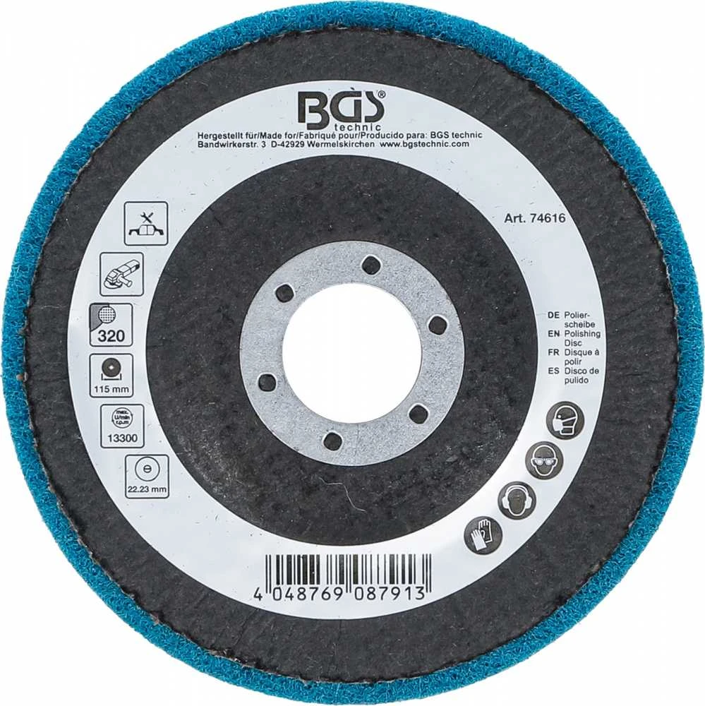 Bgs Technic Poliravimo diskas | Aliuminio oksidas | Ø 115 mm | Grūdelių dydis 320 (74616)